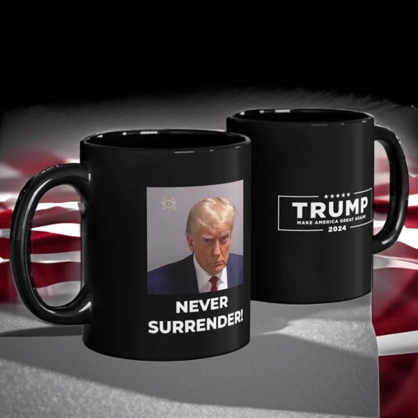 Never Surrender Black Coffee Mug Cup