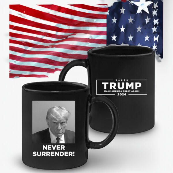 Never Surrender Black Coffee Mugs