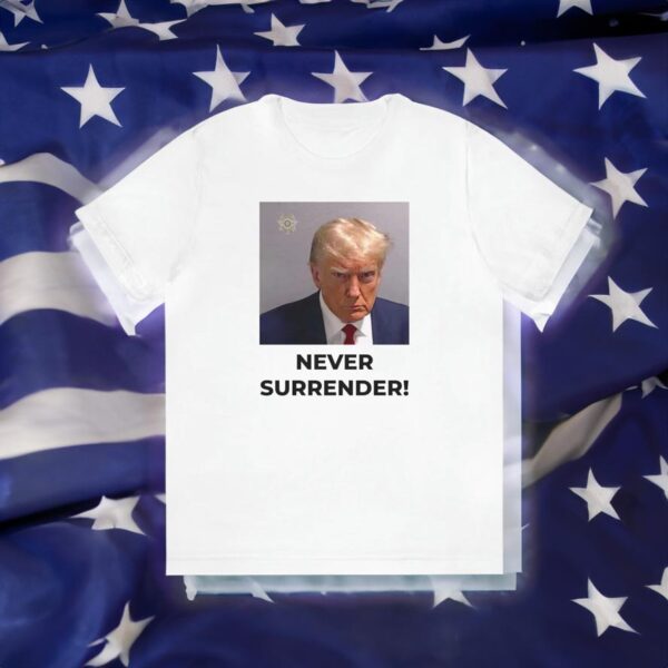 Never Surrender White Premium Short Sleeve Cotton Shirt