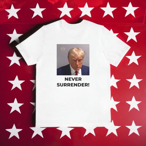 Never Surrender White Premium Short Sleeve Cotton T-Shirt