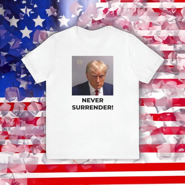 Never Surrender White Premium Short Sleeve Cotton T-Shirts