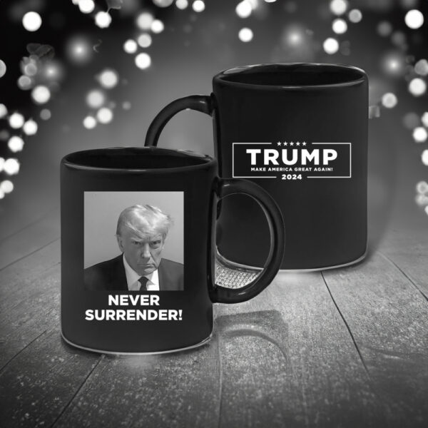 Never Surrender Black Coffee Mug