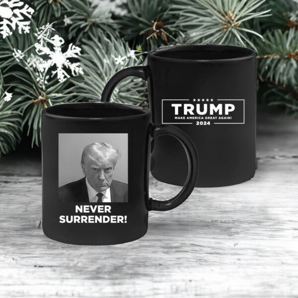 Never Surrender Black Coffee Mugs