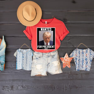 Wanted For President 2024 Unisex t-shirt, Awakened Patriot, Trump's Mugshot, Trump 2024 Shirt