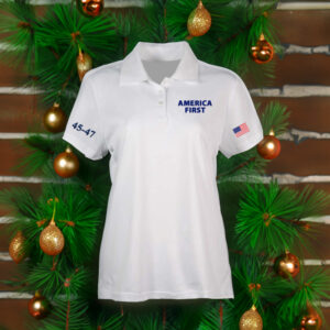 Trump America First Ladies White Golf Polo