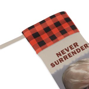 Trump Never Surrender Christmas Stocking Reds