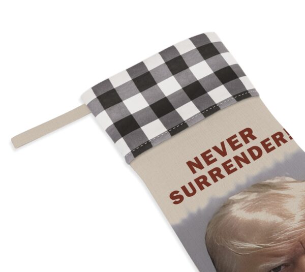 Trump Never Surrender Christmas Stockings White