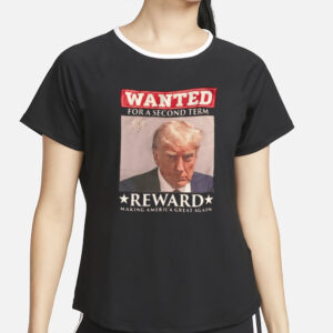 Trump Mugshot WANTED Poster Black T-Shirt2