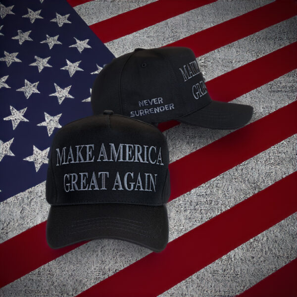 TRUMP 2024 NEVER SURRENDER BLACK MAGA HAT