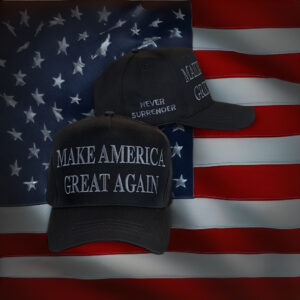 TRUMP NEVER SURRENDER BLACK MAGA HAT