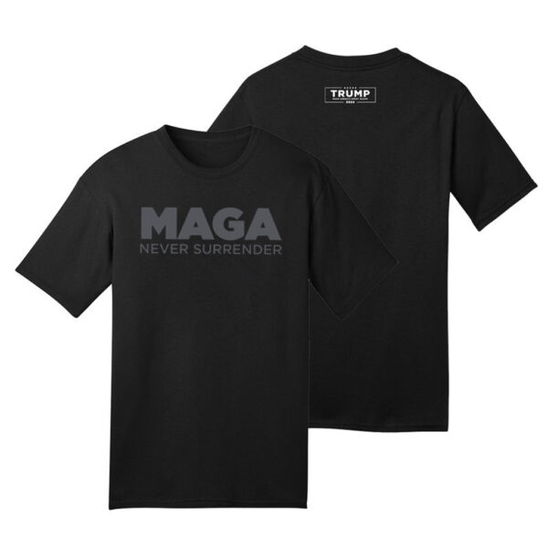 Trump MAGA Never Surrender Black T-Shirts