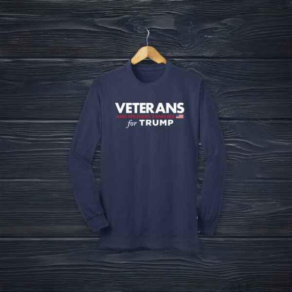 Veterans and Military Families for Trump Navy Long Sleeve T-Shirts