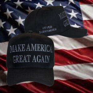 Dark Day Trump NEVER SURRENDER MAGA HAT1