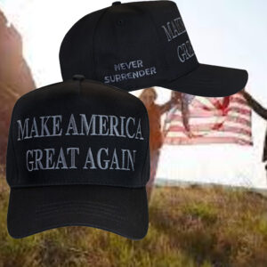 Never Surrender MAGA Trucker Hat1