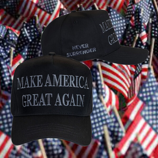 Official MAGA Gear MAGA Never Surrender Black Hat2