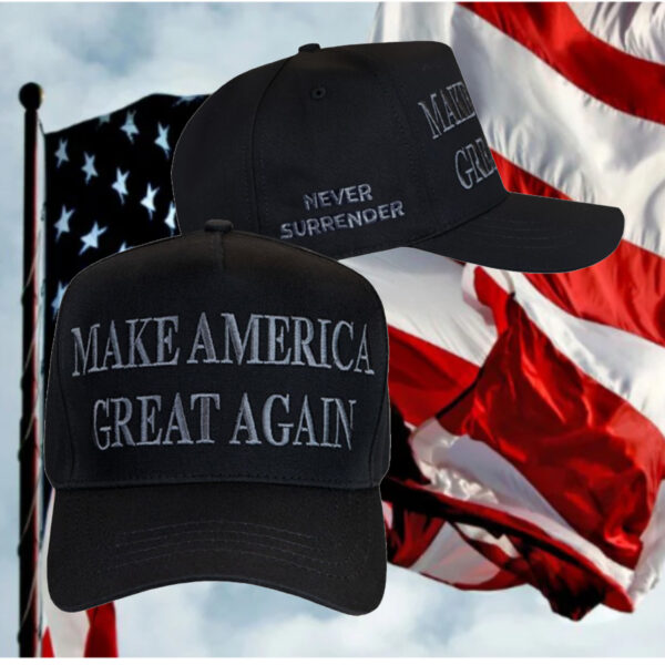 Trump 2024 Never Surrender Black MAGA Baseball Cap2