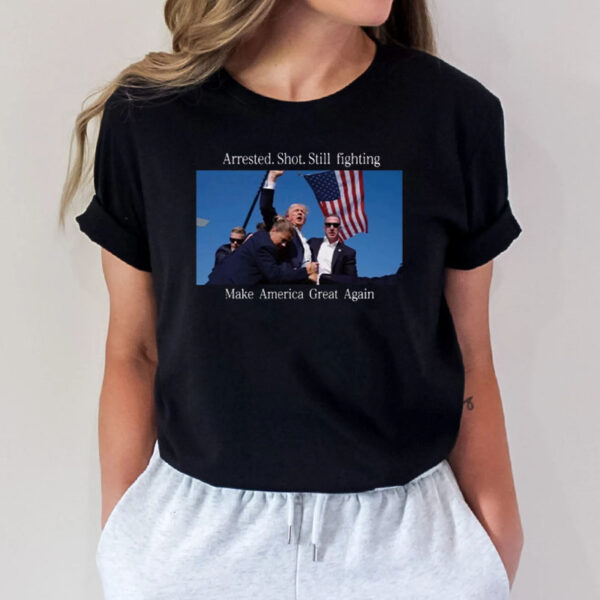 DONALD TRUMP Never Surrender T-Shirt - Shot at Rally July 14th 2024 Legend3