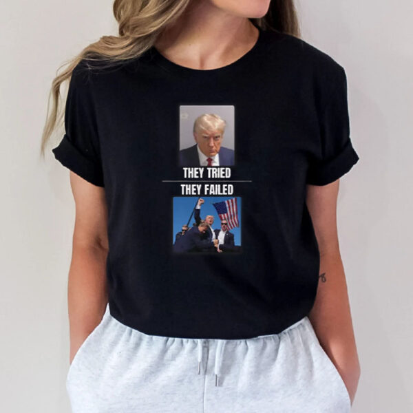 Donald Trump Shot Mug Shot They Tried They Failed Rally Shooting 2024 T Shirt3