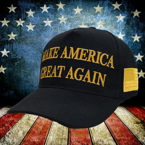 Dark Black and Gold Make America Great Again Cap