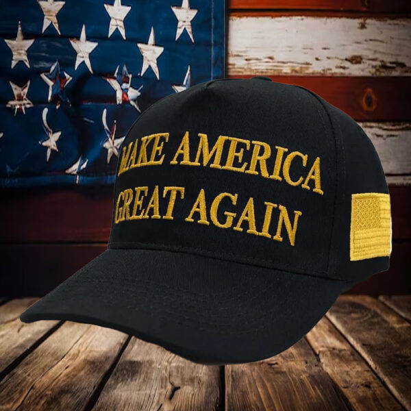 Dark Black and Gold Make America Great Again Cap1