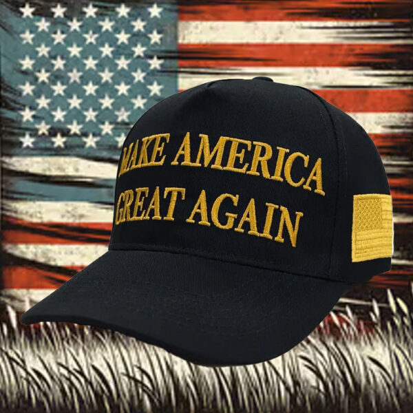 Dark Black and Gold Make America Great Again Cap2