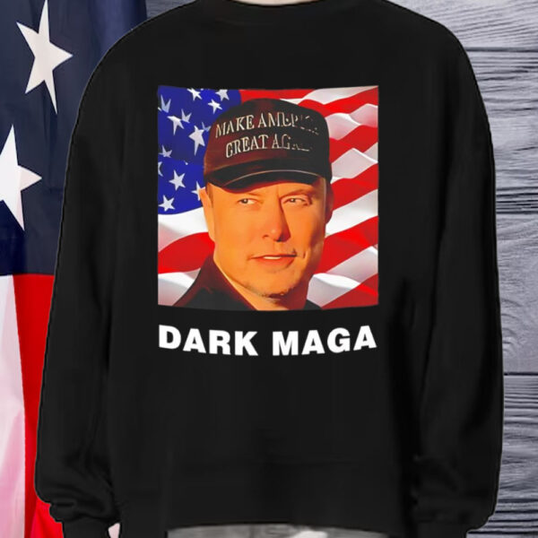 Dark Maga Elon Musk supports Trump to save democracy T-Shirt1`