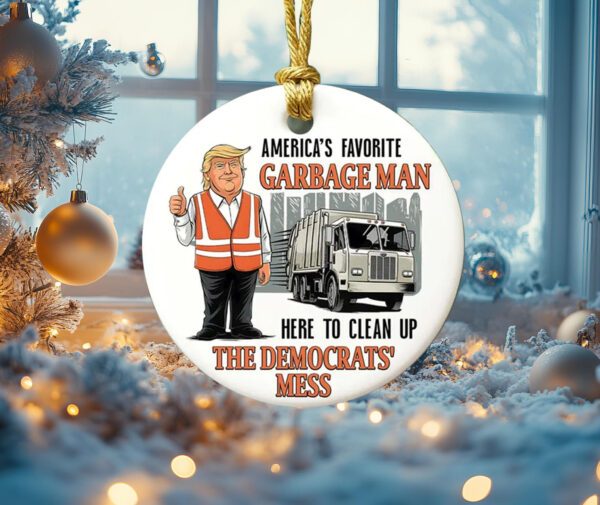 Favorite Garbage Man Ornament, Garbage Trump Ornament2