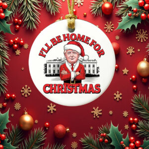 Funny Trump Ornament, I'll Be Home For Christmas Ornament6