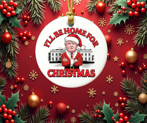 Funny Trump Ornament, I'll Be Home For Christmas Ornament6