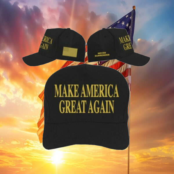 Gold Dark MAGA Hat 2024