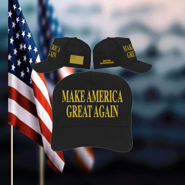 Gold Dark MAGA Hat – MET WITH JOE ROGAN! 20243