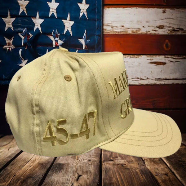 Gold on Gold Hat - MAGA 2024 Doanld Trump Make America Great Again Hat1