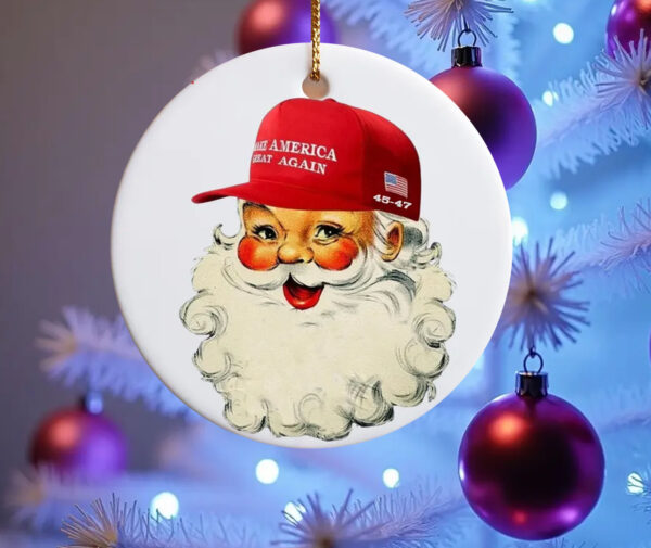 MAGA Santa Trump Ornament Gift, 45 47 Trump Ornament1