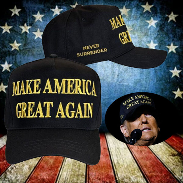 MAGA cap - Gold Dark MAGA Trump Black Cap