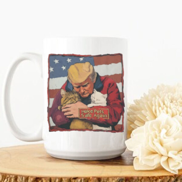 Make Pets Safe Again ,Donald Trump saving the poor Kittens from evil Democrats Mug