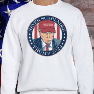 Never Surrender Trump 2024 Pocket T-Shirt