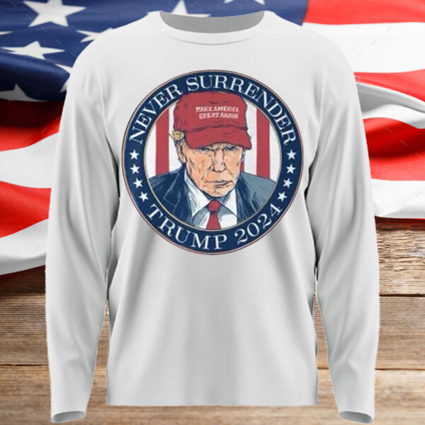 Never Surrender Trump 2024 Pocket T-Shirt2