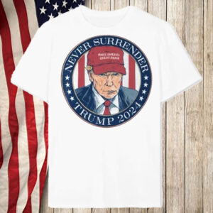 Never Surrender Trump 2024 Pocket T-Shirt5