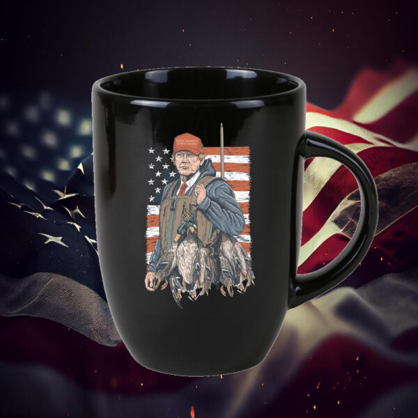 Patriot Pride Trump Hunting, Trump Duck Hunting Patriotic American Flag Mug1