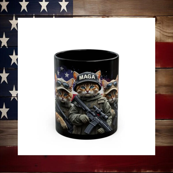 Trump MAGA Military Cats Mug1