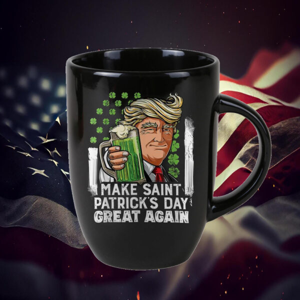 Trump Make St Patricks Day Great Again Funny Men Shamrock Mug1