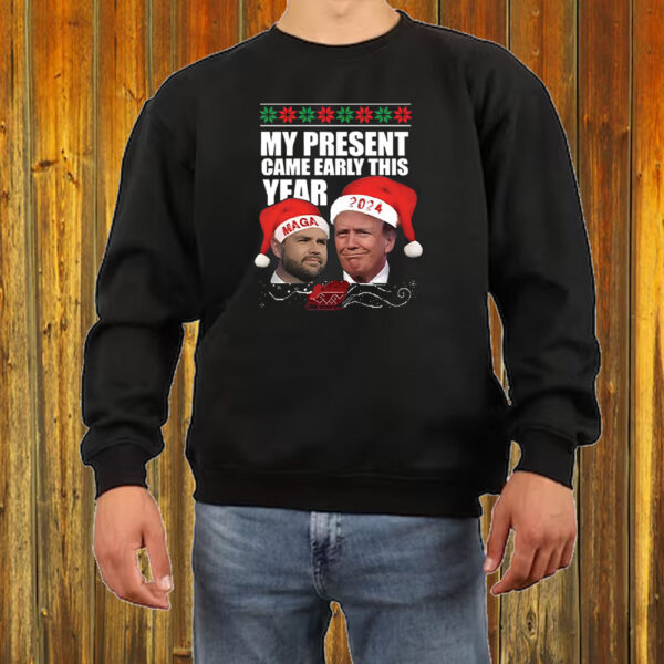 Trump Vance My Present Came Early This Year 2024 Christmas T-Shirt5