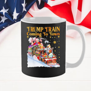 Trump train coming to town Christmas santa claus 2024 Mug