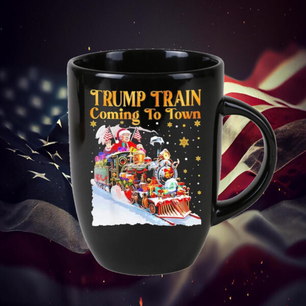 Trump train coming to town Christmas santa claus 2024 Mug1