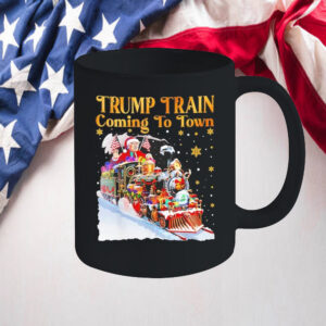 Trump train coming to town Christmas santa claus 2024 Mug2