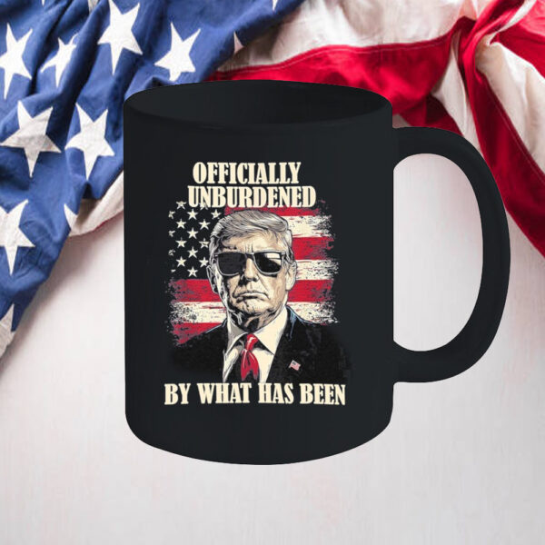 Unburdened By What Has Been Trump Portrait American Flag Mug2