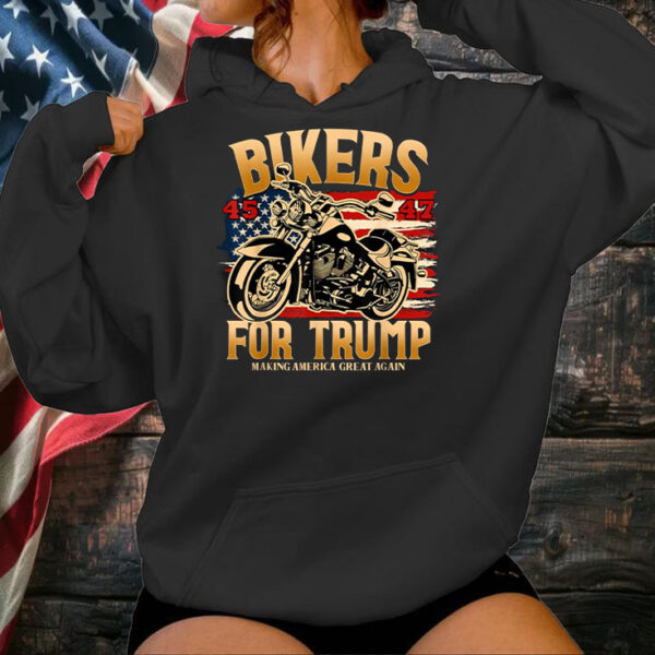 Bikers For 45 47 Trump 2024 American Flag Shirt ,Sweatshirt ,Hoodie1