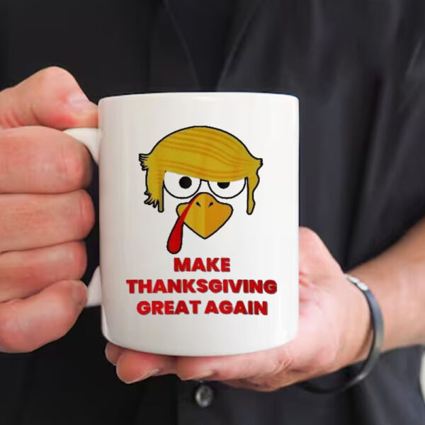 Funny Trump Turkey - Make Thanksgiving Great Again -Bella Jersey Mug2