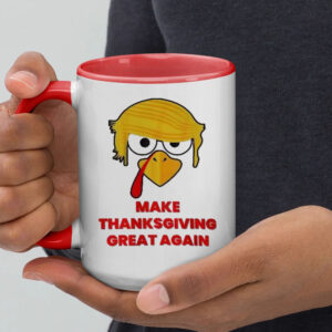 Funny Trump Turkey - Make Thanksgiving Great Again -Bella Jersey Mug6